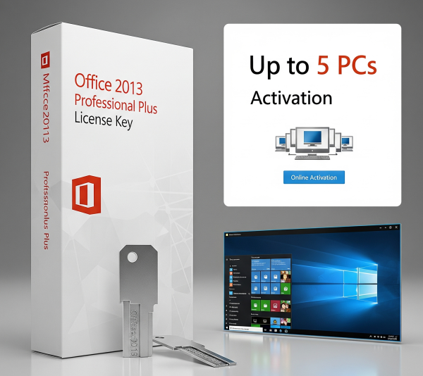 Microsoft Office 2013 Professional Plus License Key – Online Activation for Up to 5 PCs